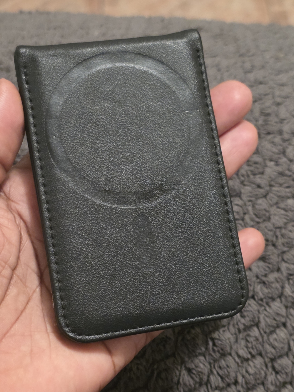 Black Magnetic Leather Wallet Phone Case Unisex